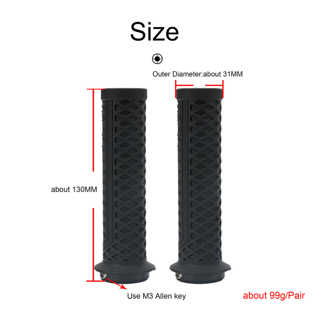 ODI VS-21 MTB Handlebar Grips Lock-On Silicone Waffle Pattern Anti-Slip 130mm