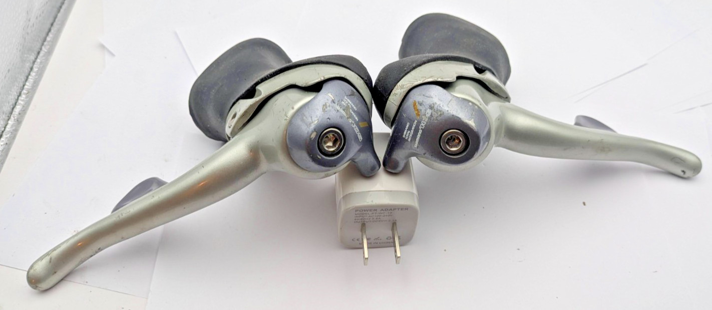 SHIMANO 105 STI SHIFTERS ST-1055 CIRCA 1992 – 2/3 x 8 SPEED – RECONDITIONED SET