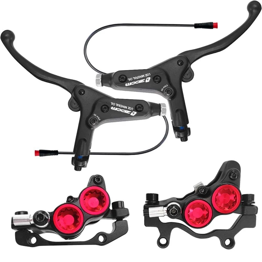 Zoom 4-piston Hydraulic Disc Brake Kits Front Rear for Ebike Electric Bicycle