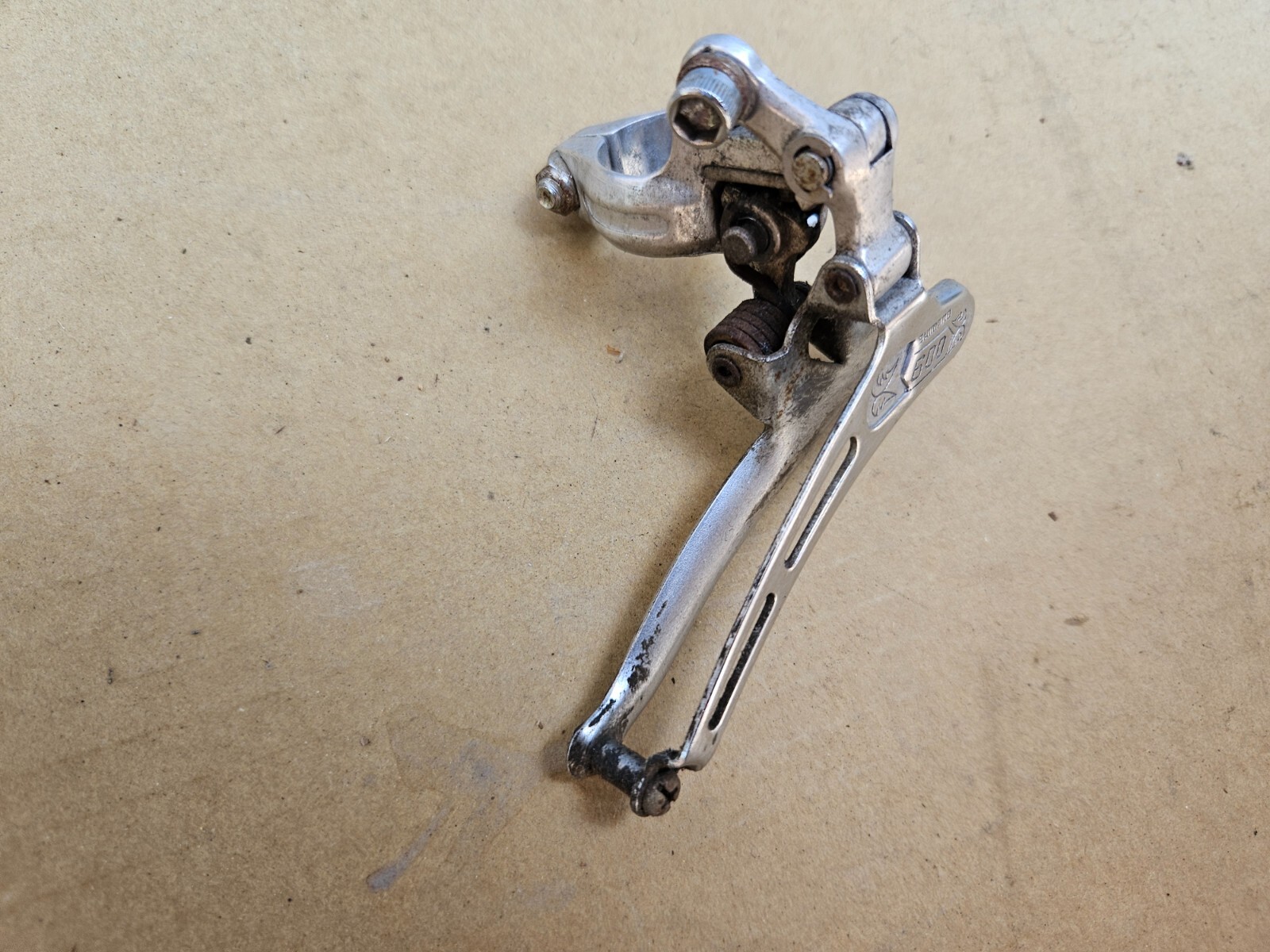 Vintage Shimano 600 Arabesque Double Front Derailleur 28.6mm Clamp Bottom Pull