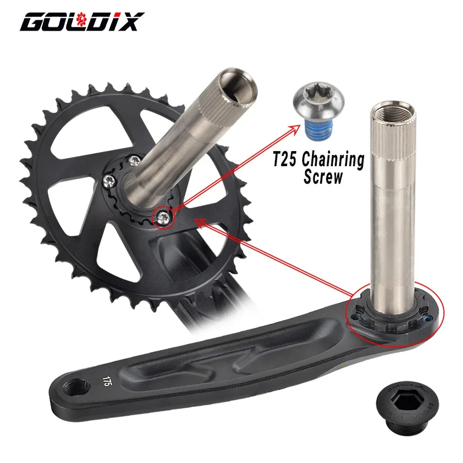 MTB Crankset 170/175mm 30T-38T Direct Mount 0mm Offset Bike Crank Alloy
