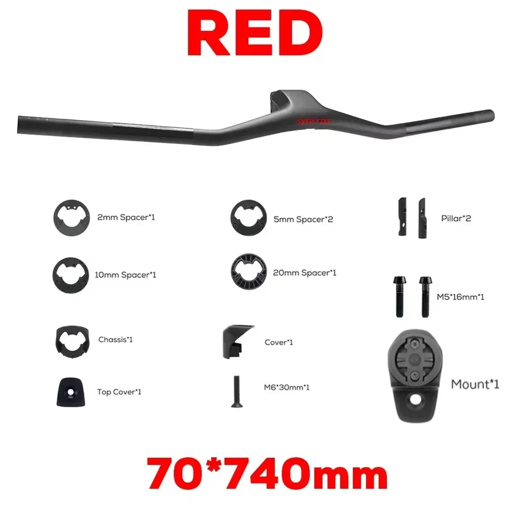 -40 Degrees 740MM Full Carbon Fibre MTB Bicycle Integrated Cockpit Handlebar