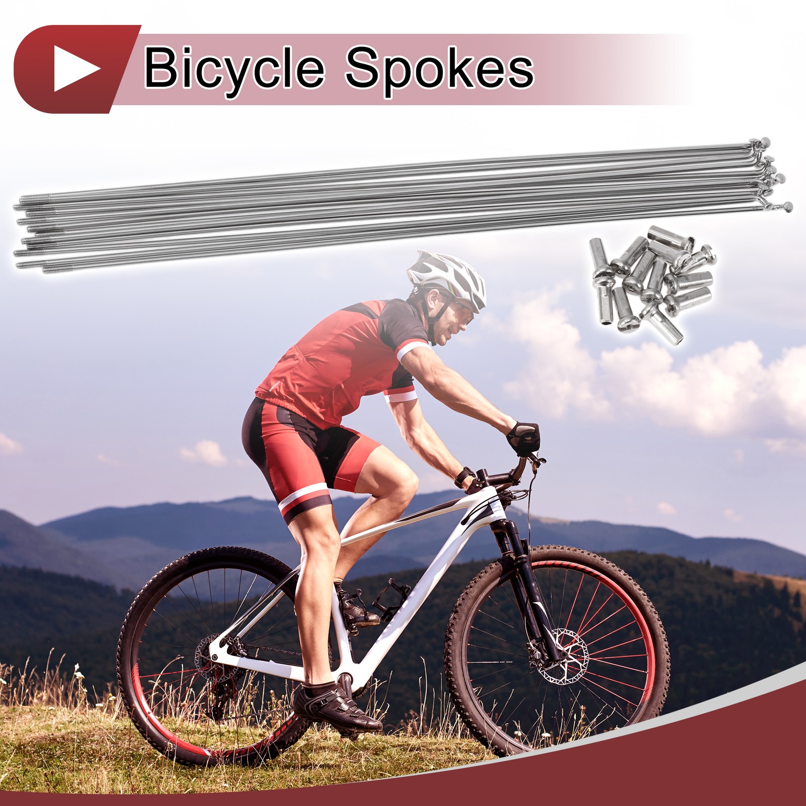 12 Set 14G Bicycle Spokes 257mm Bike Wheel Spokes 304 Stainless Steel