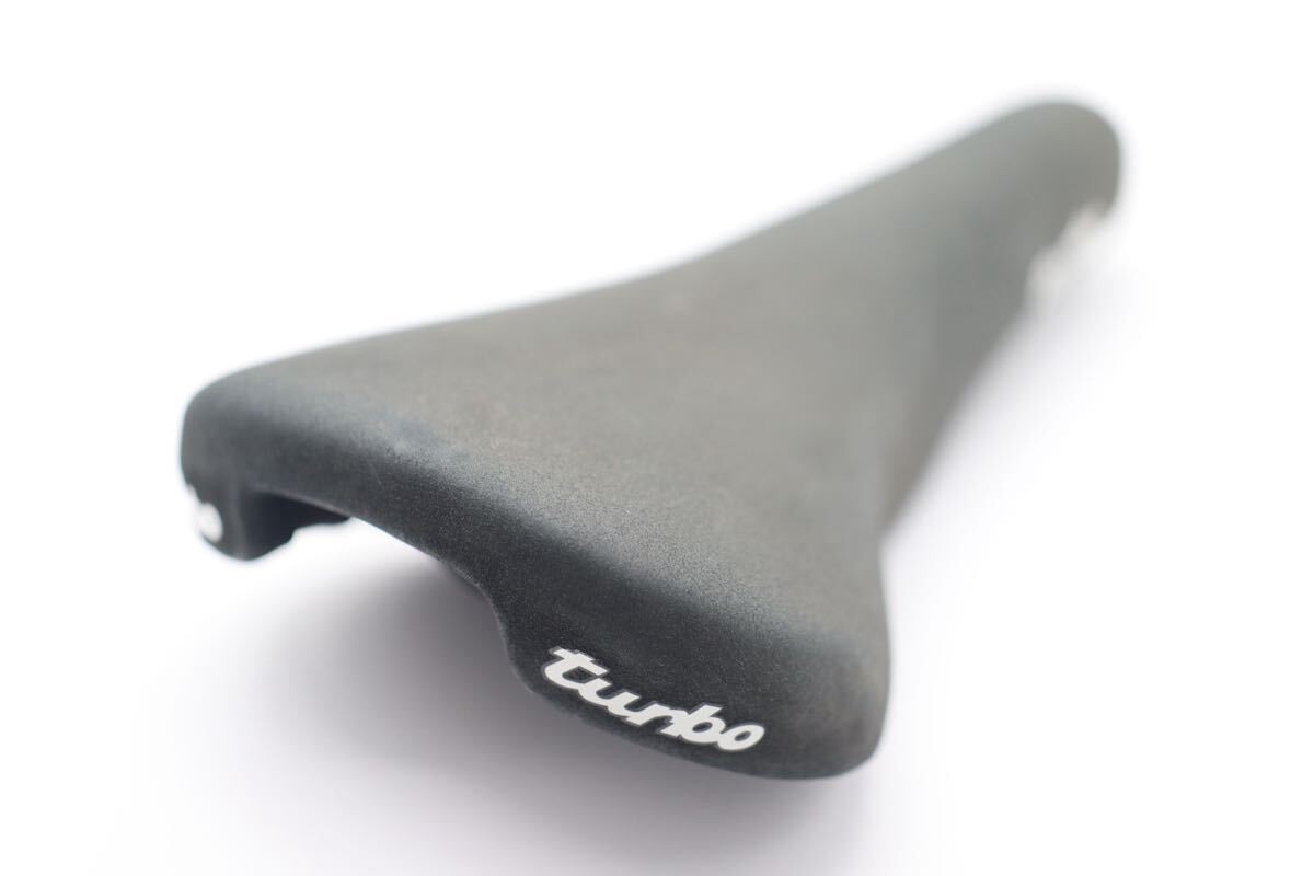 Selle Italia Turbo 1980 Black Leather Nubuck Saddle Classic Road MTB Made Italy