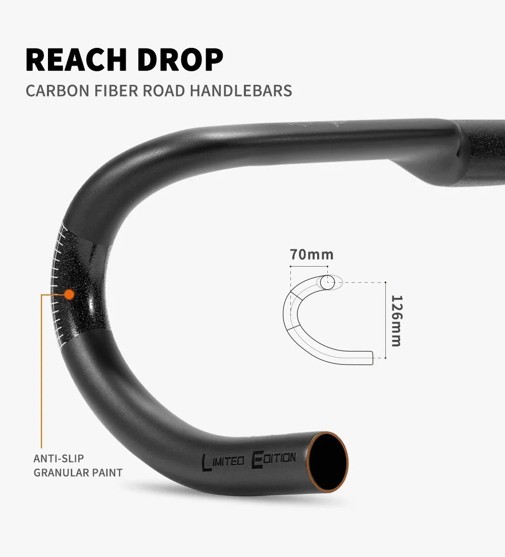 Ultralight Carbon Fiber Road Bicycle Handlebar Internal Routing Drop Handlebar