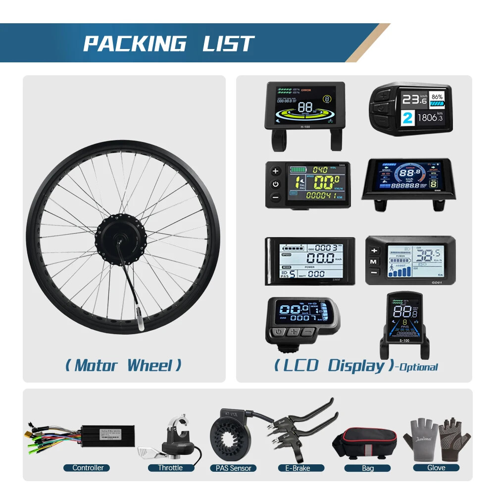 750W E-Bike Conversion Rear Cassette Hub Motor Kit 20 24 26″ Snow/Beach Fat Bike