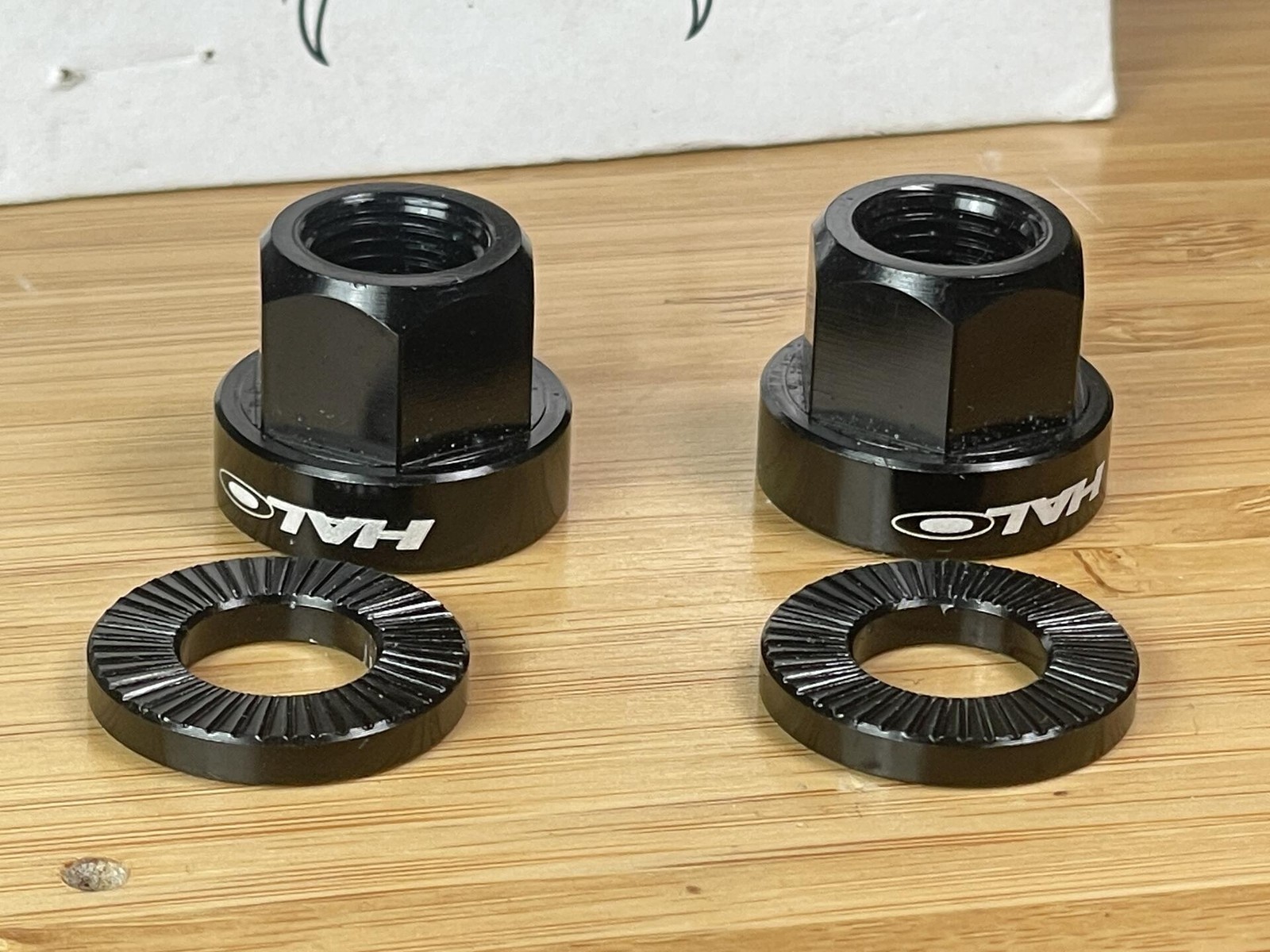 NOS Halo Alloy Axle Nuts M9 9mm Black Anodized