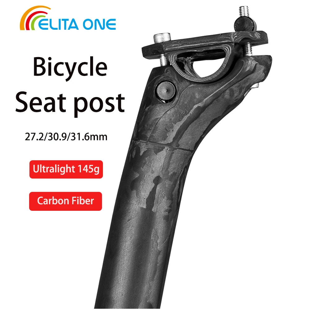 Elitaone Carbon Fiber Seatpost 27.2/30.9/31.6Mm Matte Black Offset 20Mm Lightwei