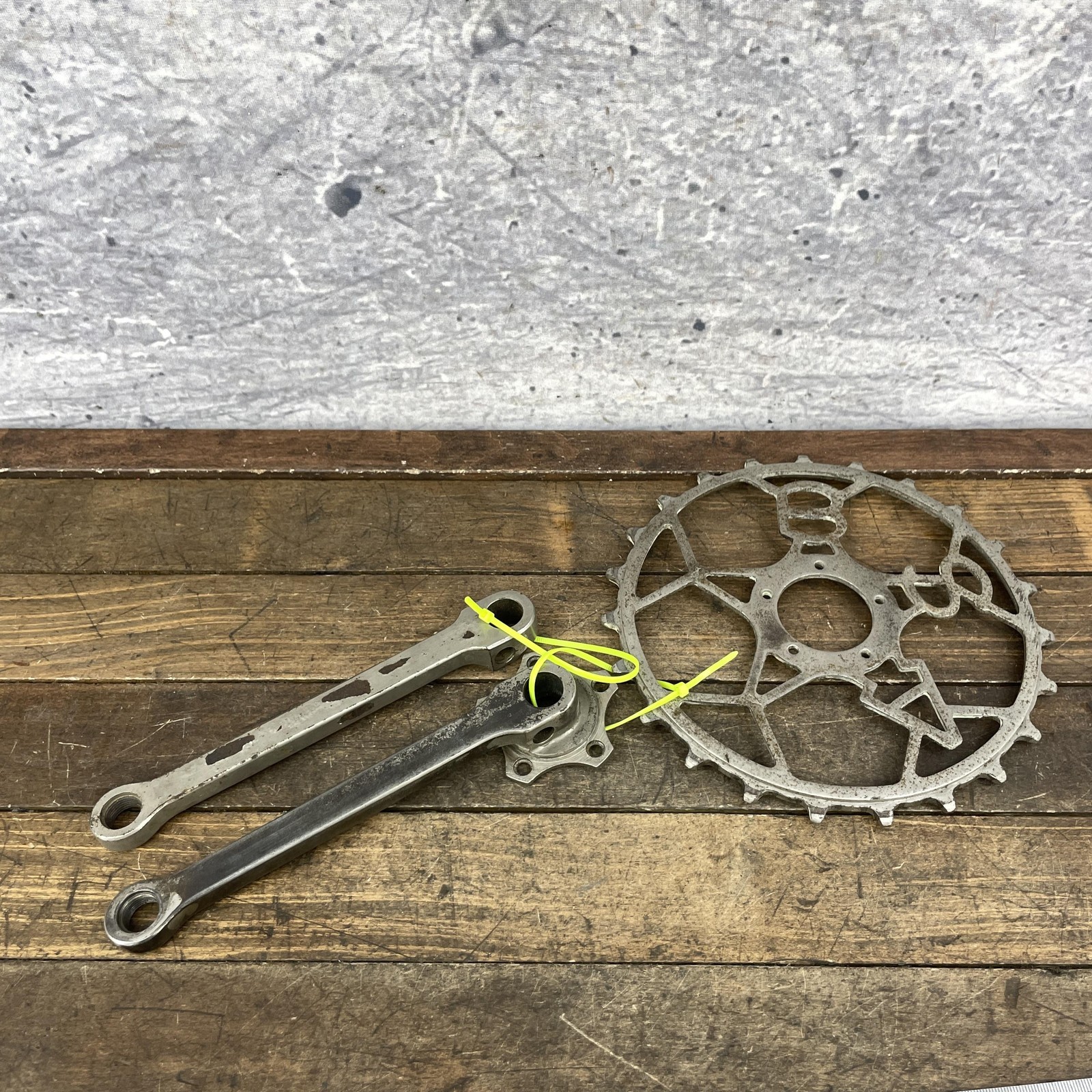 Vintage BSA Crankset Inch Pitch Chainring Steel Skip Tooth Track Bike Crank Set