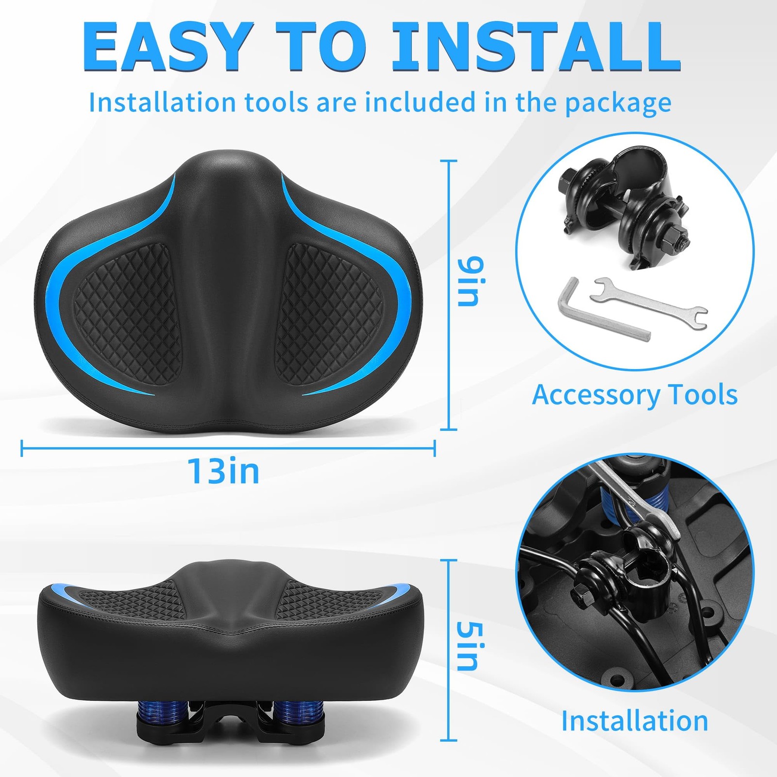 CDYWD New Noseless Bike Seat for Men Women Comfort, Extra Wide Soft Padded Bi…