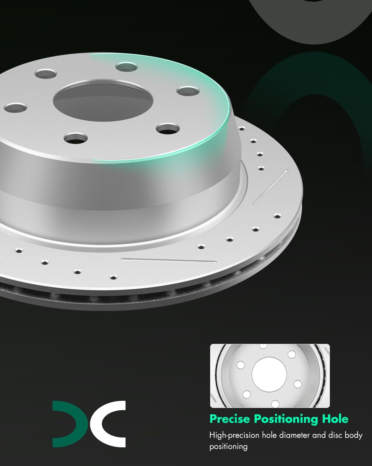 Scitoo Brake Rotors Kits -2 Rear Drilled Slotted Brake Rotors For Chevy