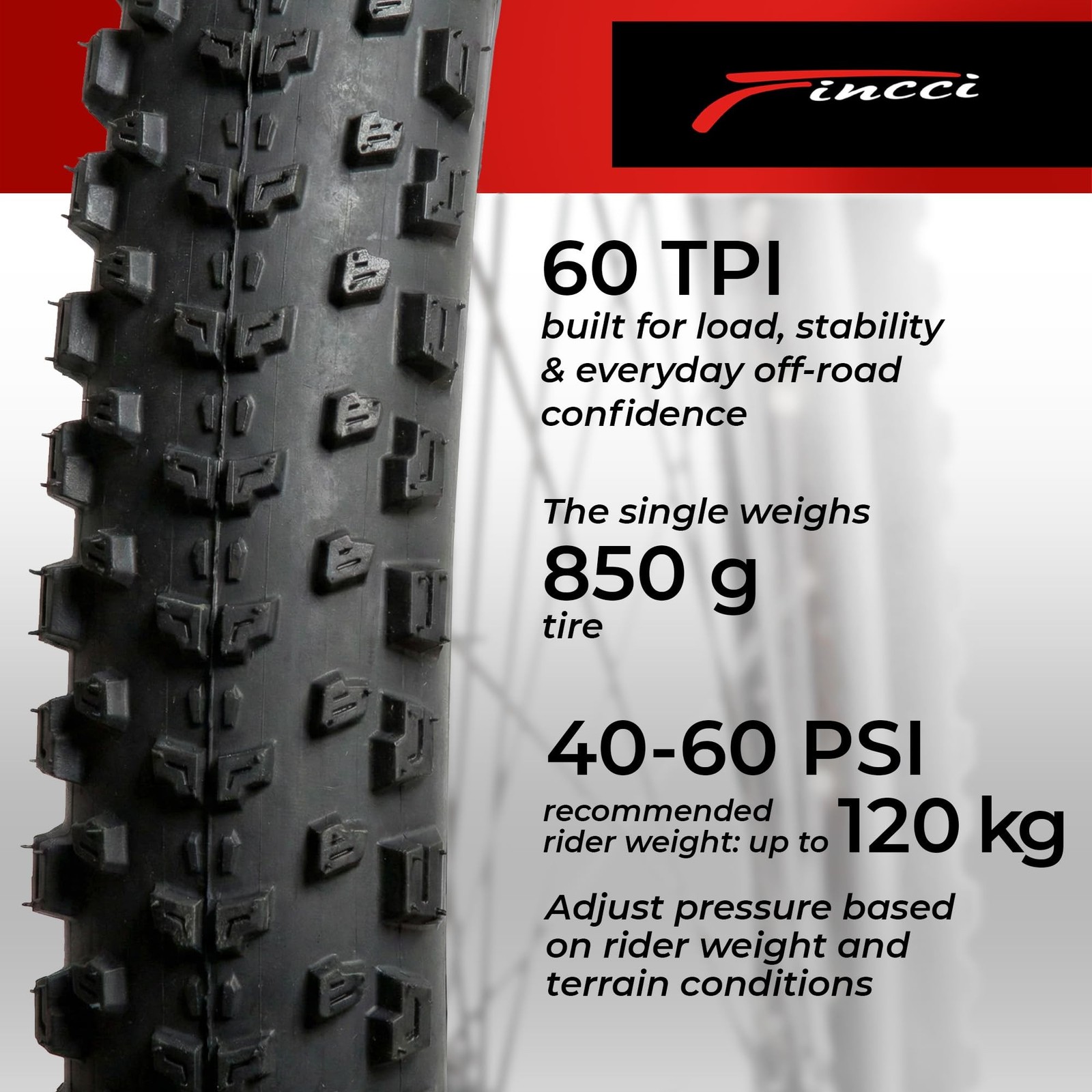 Fincci Encamp 27.5 x 2.25 Inch Mountain Bike Tire – Foldable 57-584 60 TPI Ty…