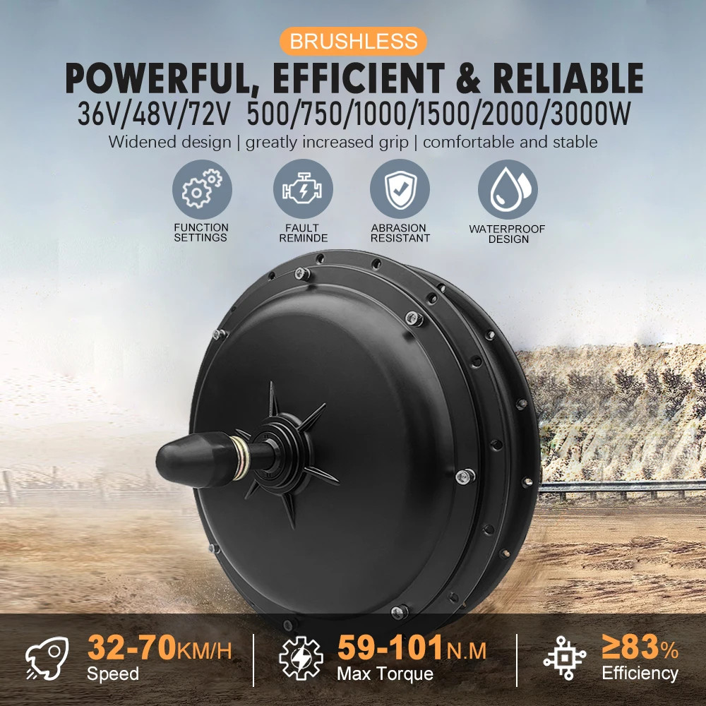 Ebike Fat Tire 48V 2000W 3000W 4.0 Hub Motor Wheel Snow Conversion Kit 20 24 26″