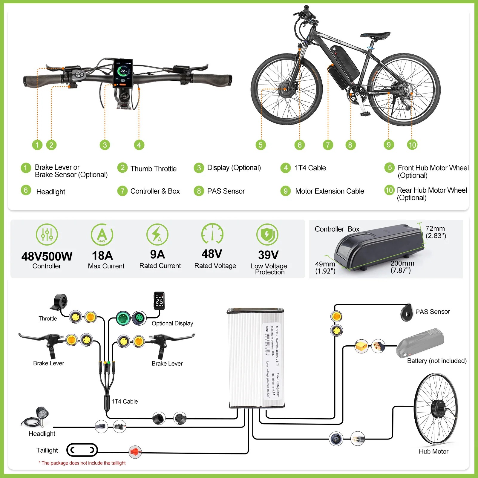 48V500W Bafang Rear Wheel Hub Motor 20» 27.5″26″20″700C EBike Conversion Kit
