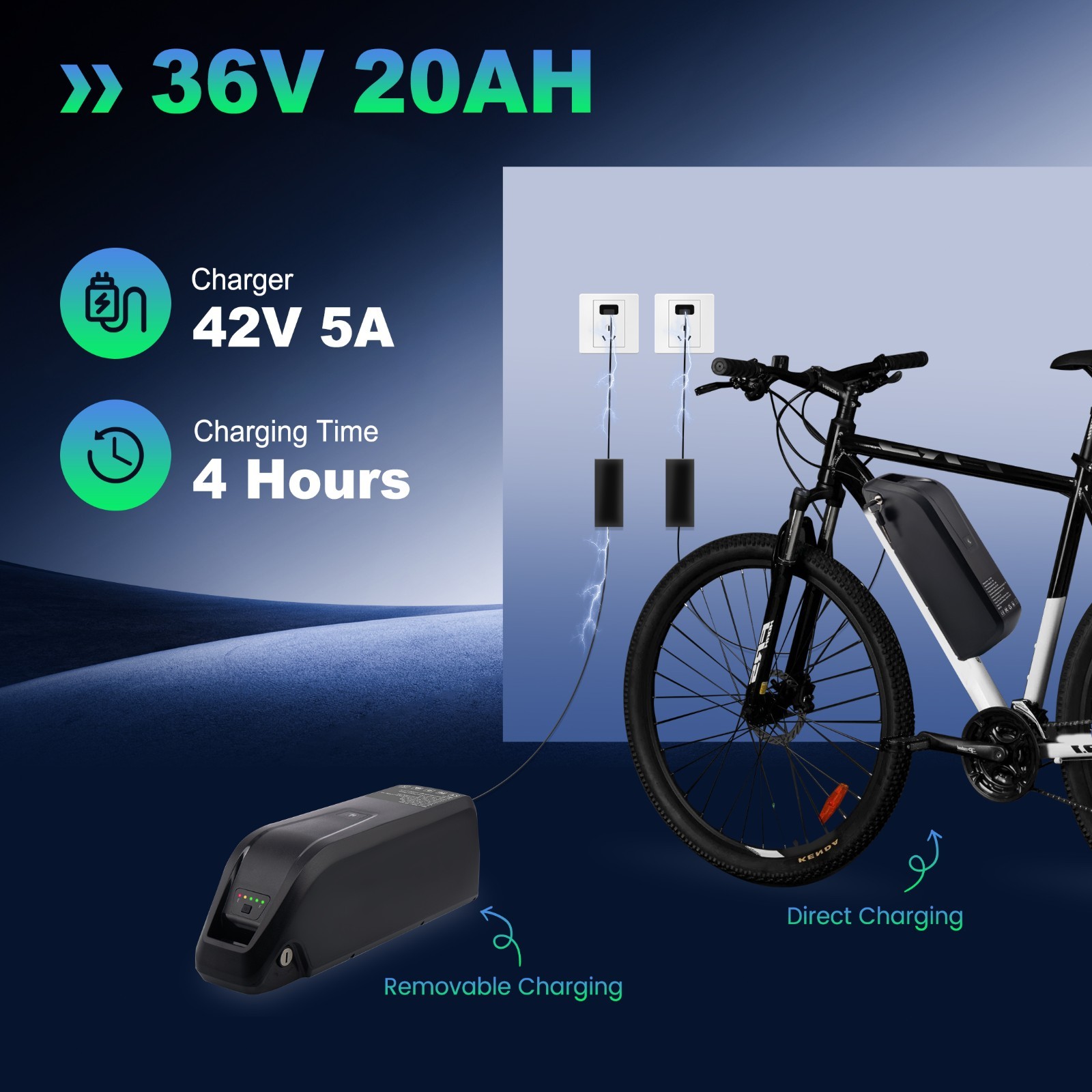 36V 48V 52V 20AH battery