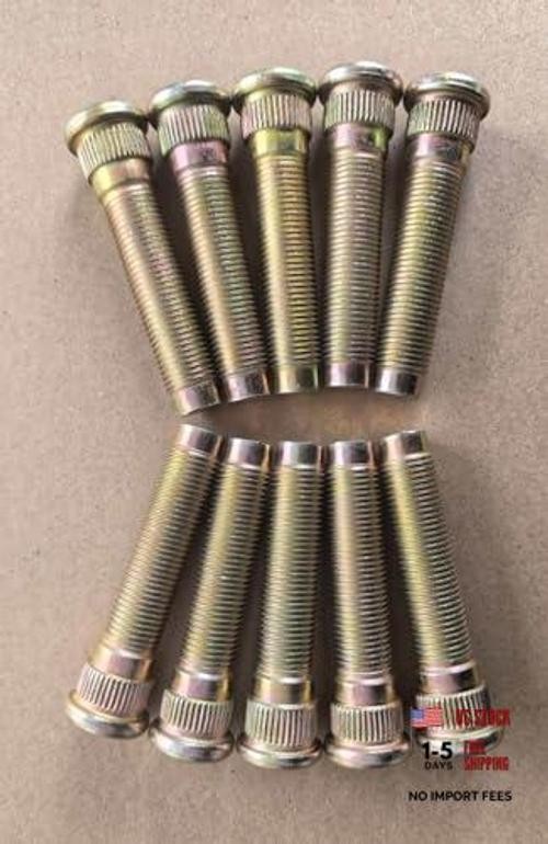 10 PCS 1/2″ Extended Longer Than Stock Wheel Studs 1/2-20 Thread 0.627 in.