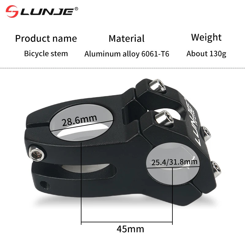 MTB Bike Handlebar Stem CNC Power Short 45Mm Mountain Bicycle Bridge 25.4/31.8Mm