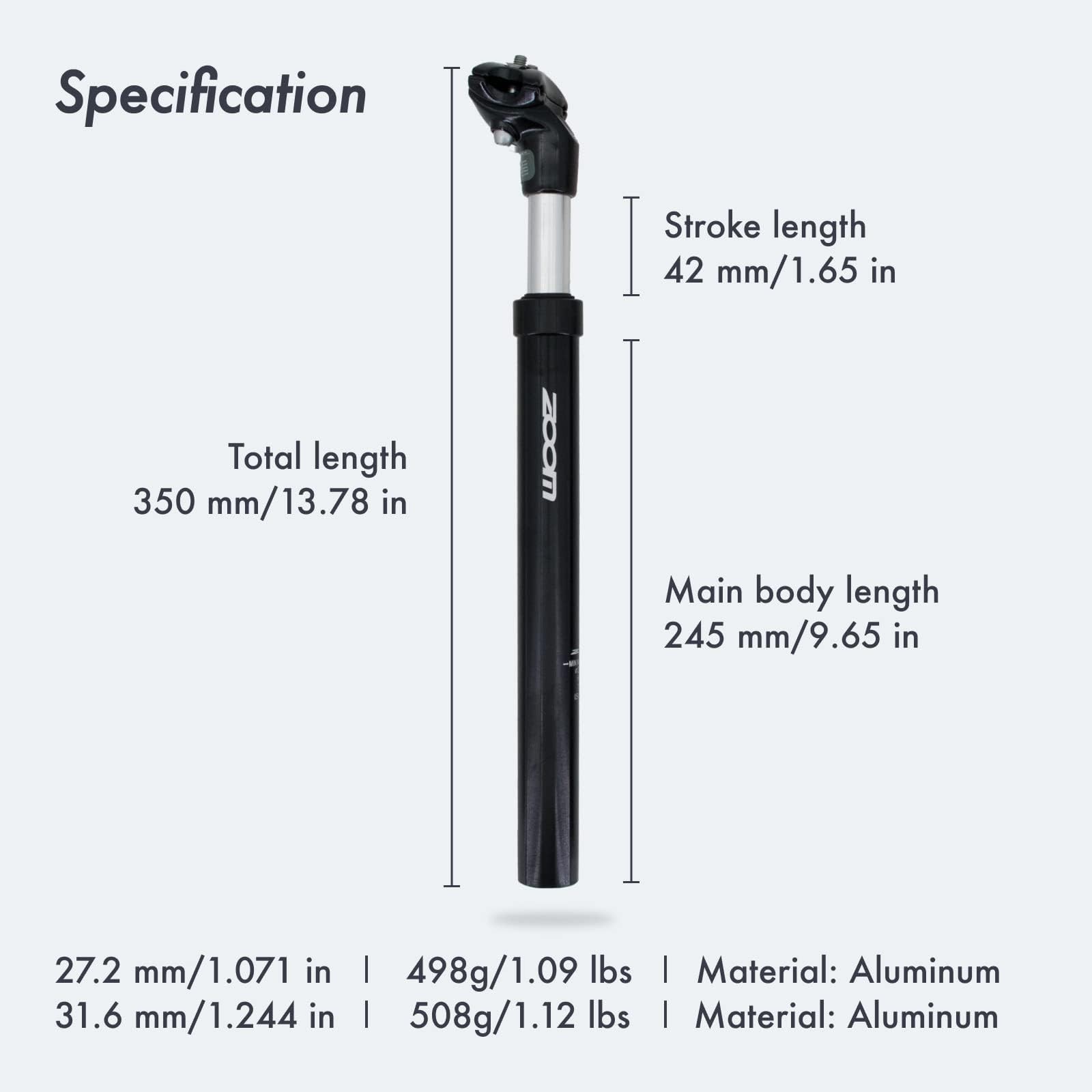 DJC Bike Suspension Seatpost Shock Absorber Damper Post 27.2 27.2mm, red head