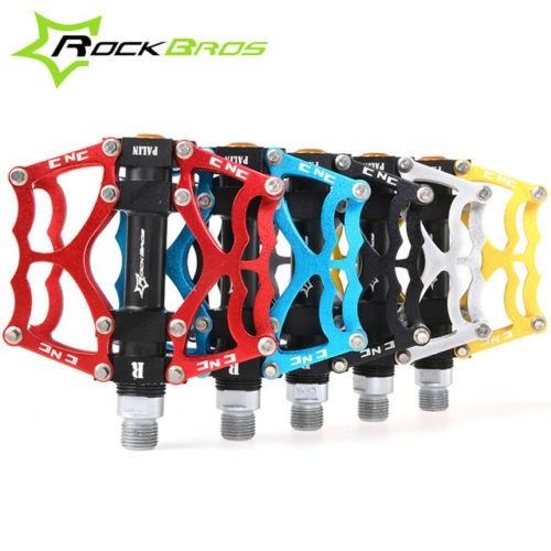 ROCKBROS Bike Platform Pedals Bicycle Flat Pedals Aluminum Alloy Anti-slip 9/16”