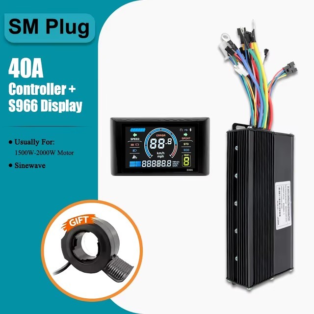 E-bike Three-Mode Sine Wave Controller 24V-48V 17/26/30/40A with LCD Display Set