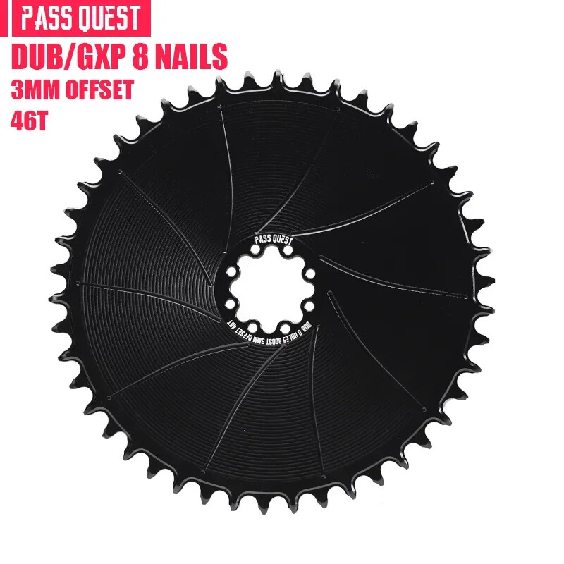 PASS QUEST Bicycle Chainring 3mm Offset Direct Mount For FORCE 8-Bolt AXS38T-54T