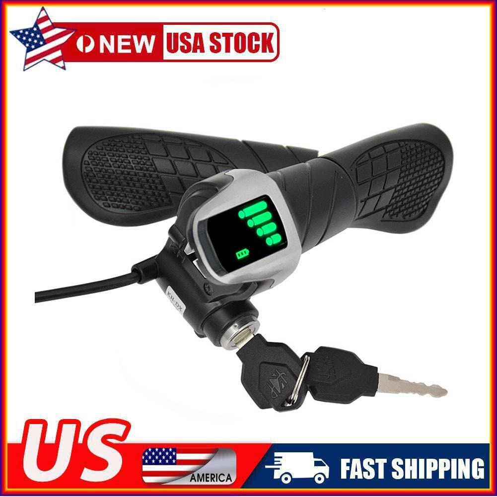 36V/48V E-Bike/Scooter Split Throttle Handle with Power Display & Key Lock USA