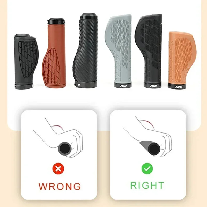 MTB Bike Handlebar Grips Ergonomic Rubber Anti Slip Long Short Bicycle Grips