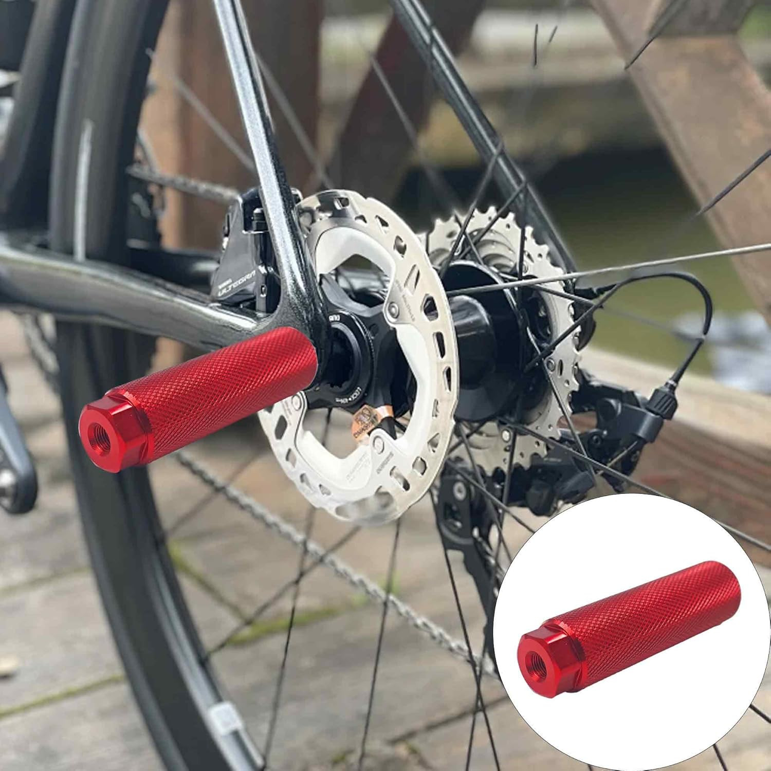 4Pcs Aluminum Alloy Anti-Slip Bicycle Foot Pegs for BMX Mountain Red
