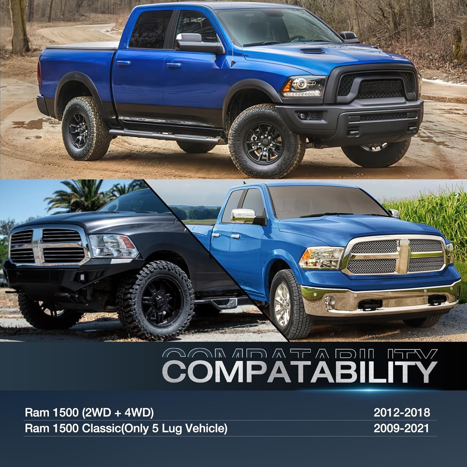 Ram 1500 Wheel Spacers 5×5.5,Hubcentric Wheel Spacer 1.5 inch for Ram 1500 2012