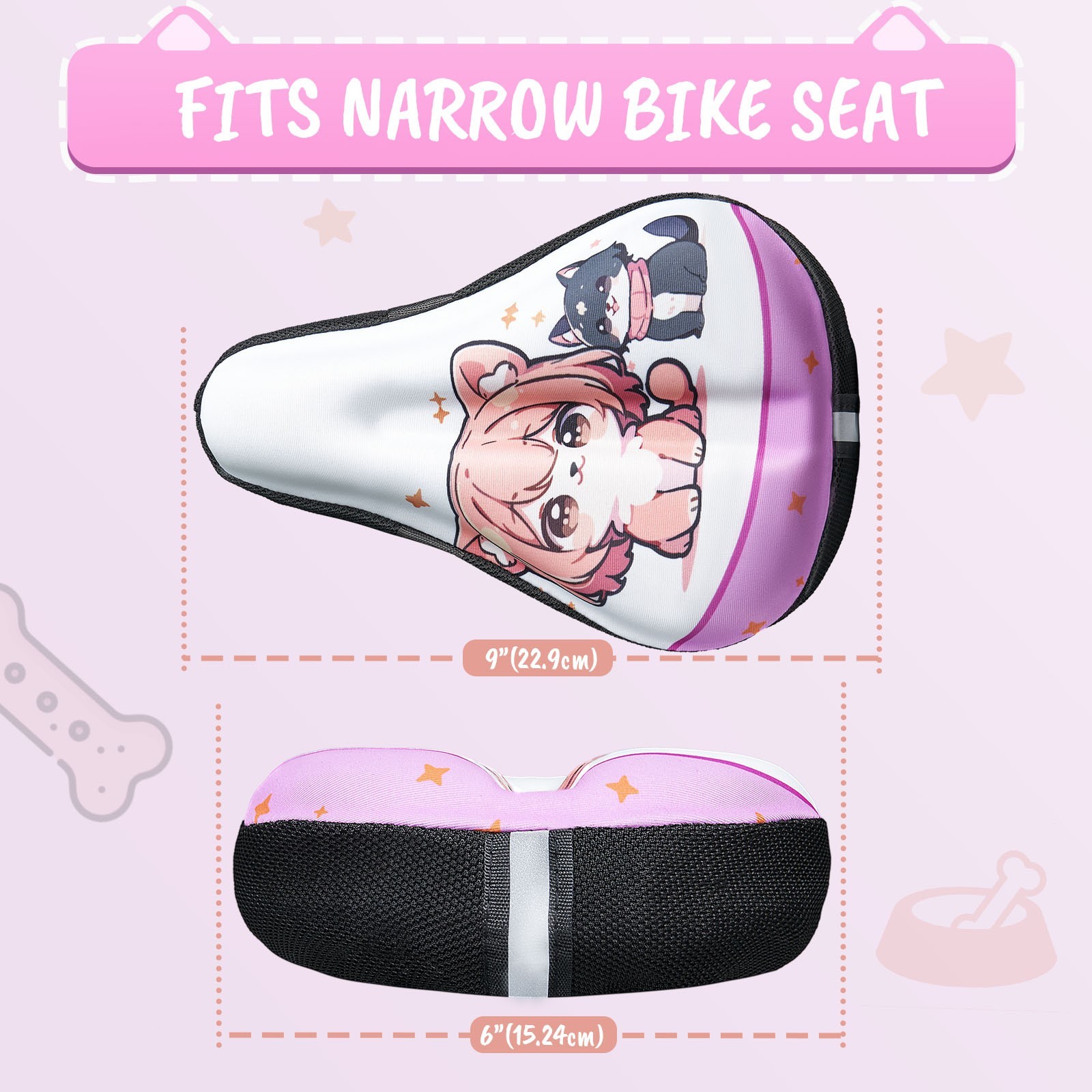 Kids Bike Seat Cushion for Girls, Gel Padded Bike Seat Cover for Child