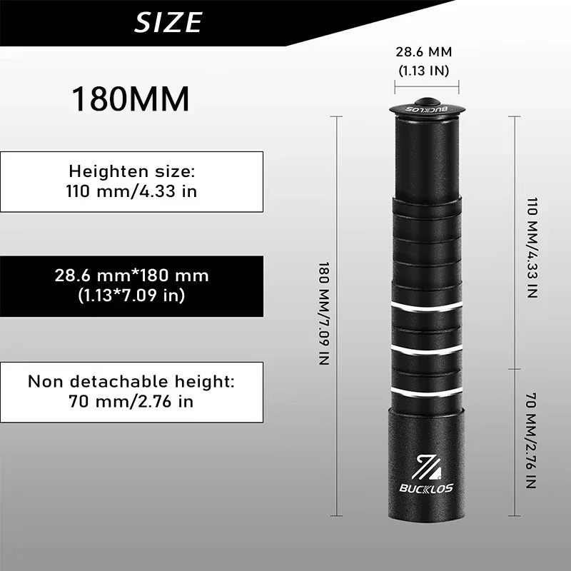 Bicycle Stem Height Extender 100/120/135/180/210MM Aluminum Alloy Handlebar Rise