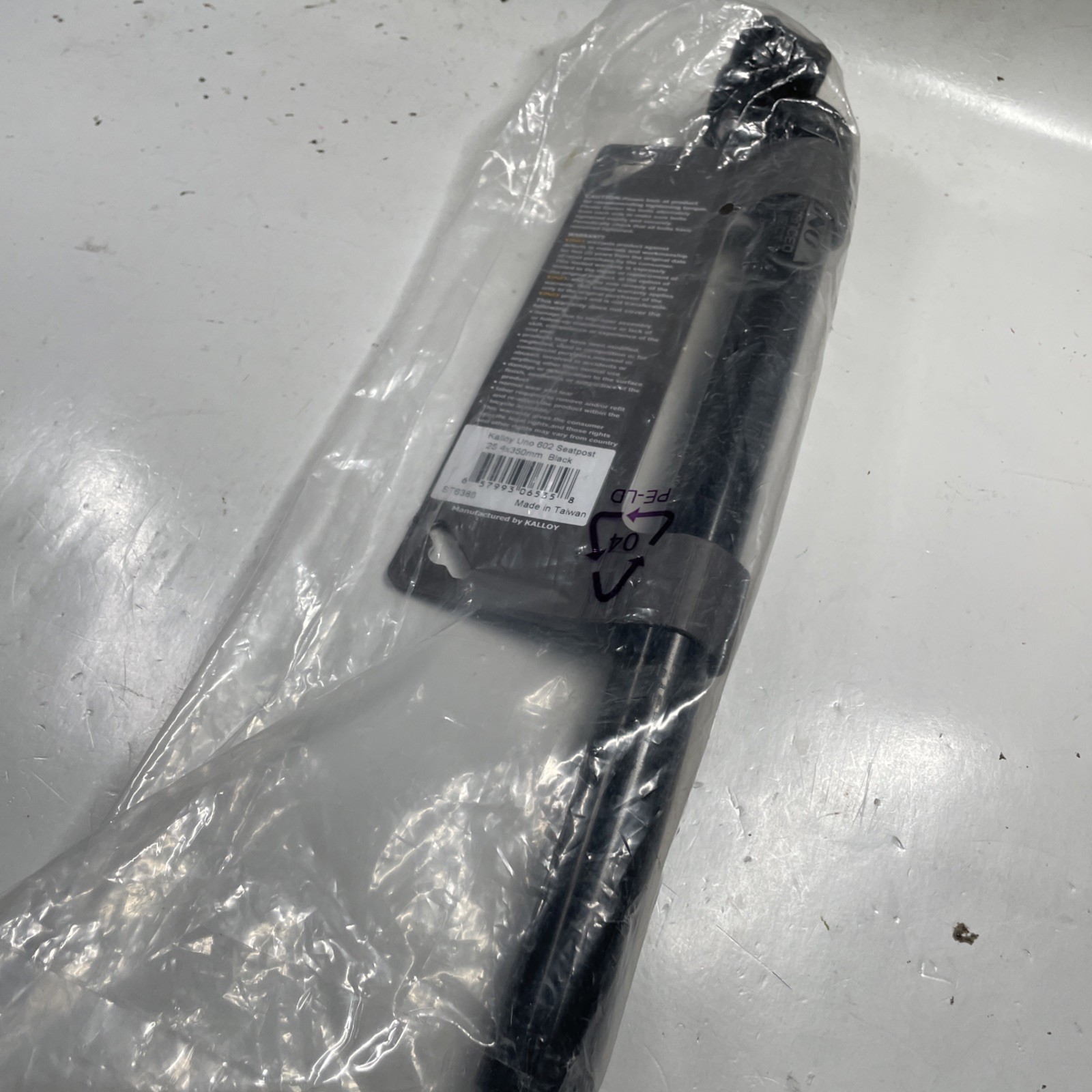 Kalloy Uno 602 Seatpost, 25.4 x 350mm, Black New & Sealed