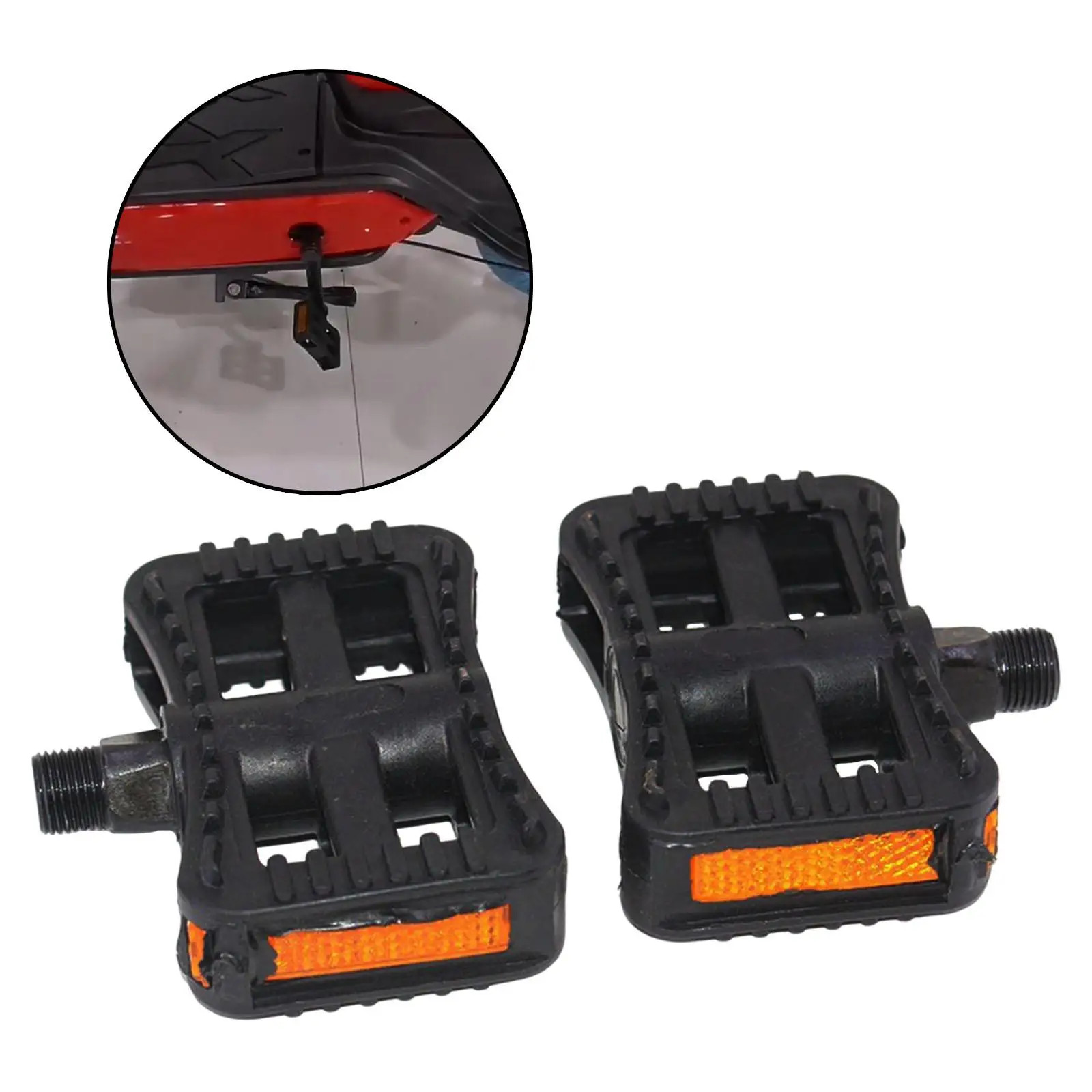 E-Bike Pedals Wide Flat Anti Slip Reflector Universal Electric Bicycle