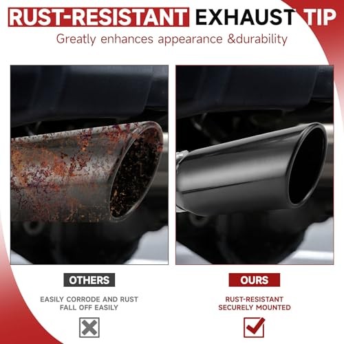Black Exhaust Tips 2.5″ Inlet, 2.5″ Inlet 2.5″ ID – 4″ OD – 12″ Long Clamp on