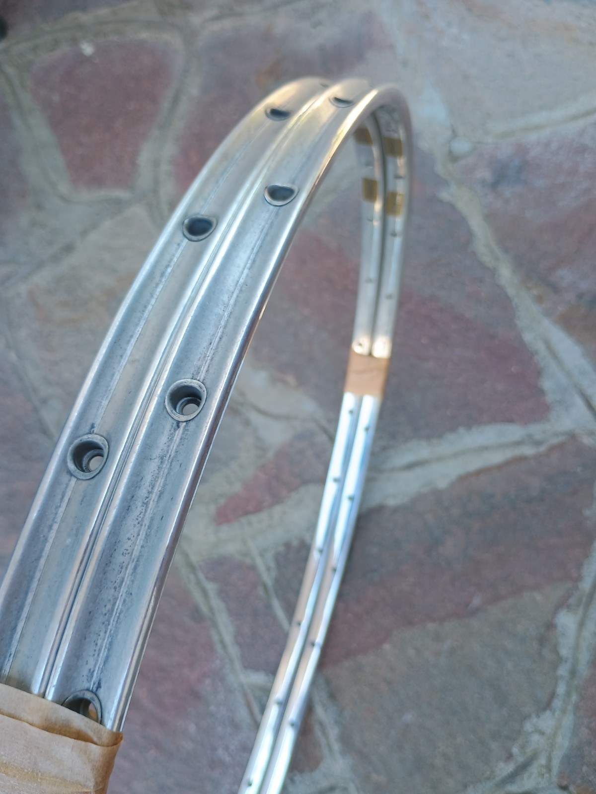 Vintage Nos Fiamme Yellow Label Silver Pair Rims 28h New X Tubulars Rims New
