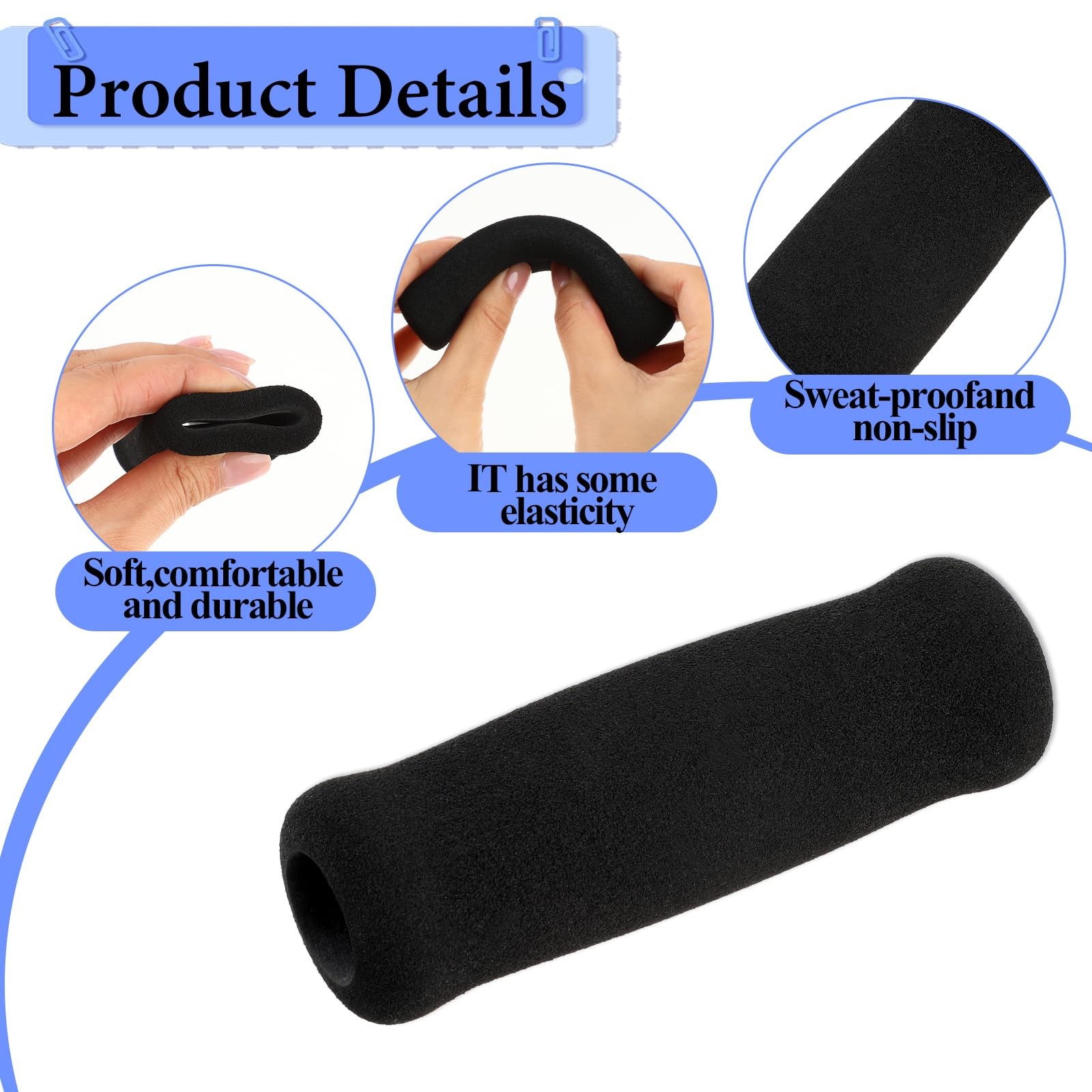 Newberger Offset Grip 11 cm x 3.3 (inner diameter 1.9 cm), Black