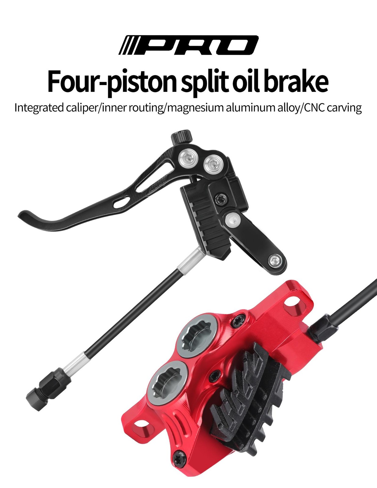 Iiipro Mtb Four Piston Hydraulic Disc Brake 800mm/1550mm Ultra-light Cnc Fully I