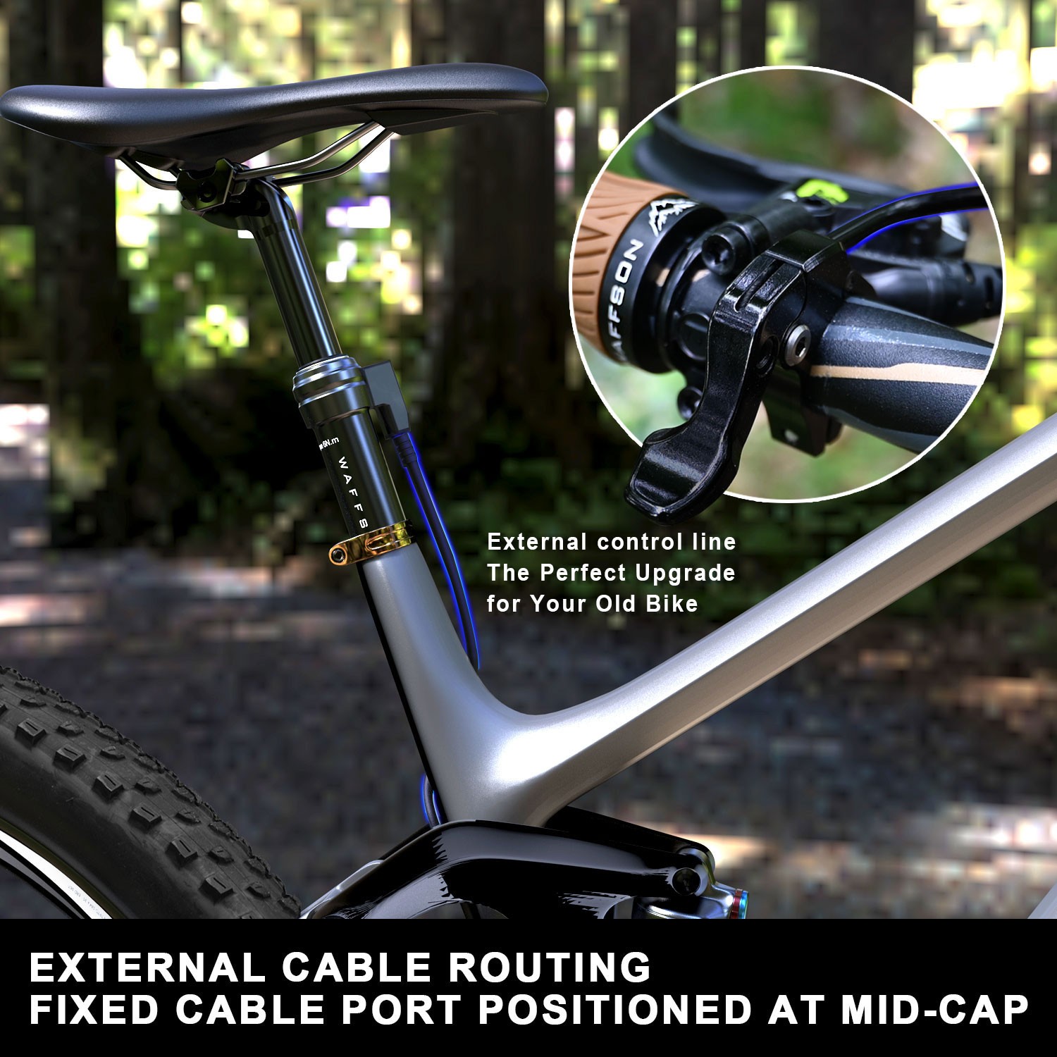 WFS Vresa Remote External Dropper Post 31.6X315 mm Travel 80mm, Black