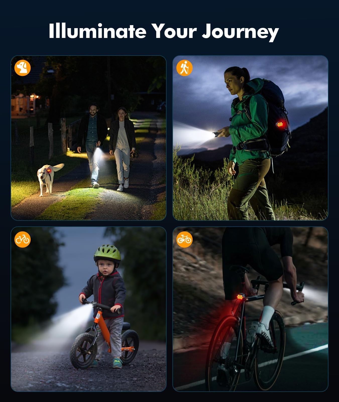 Super Bright Bike Lights for Night Riding with Side Light, 3+6 Modes Bicycle …
