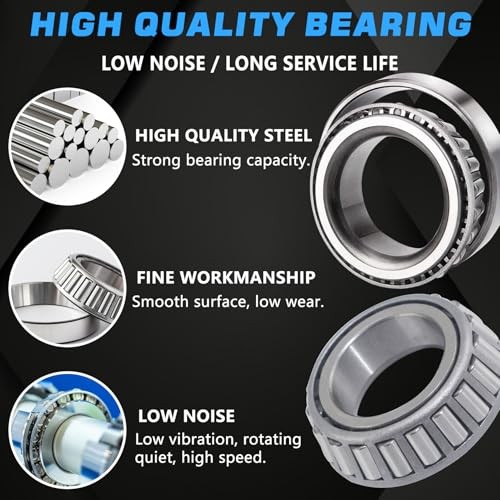 2 Sets for 1» Axle Trailer Hub Bearings 2Set L44643 Bearing Kit + Tang Washers