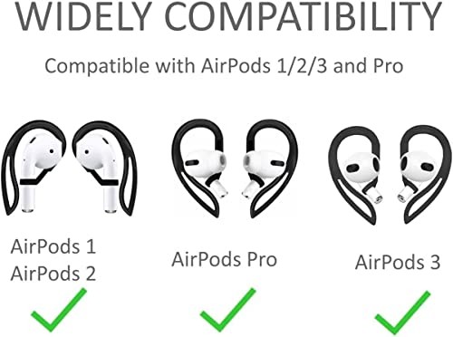 Ear Hooks for AirPods Pro 1 2 3 Anti Slip Sports Fit 4 Pairs