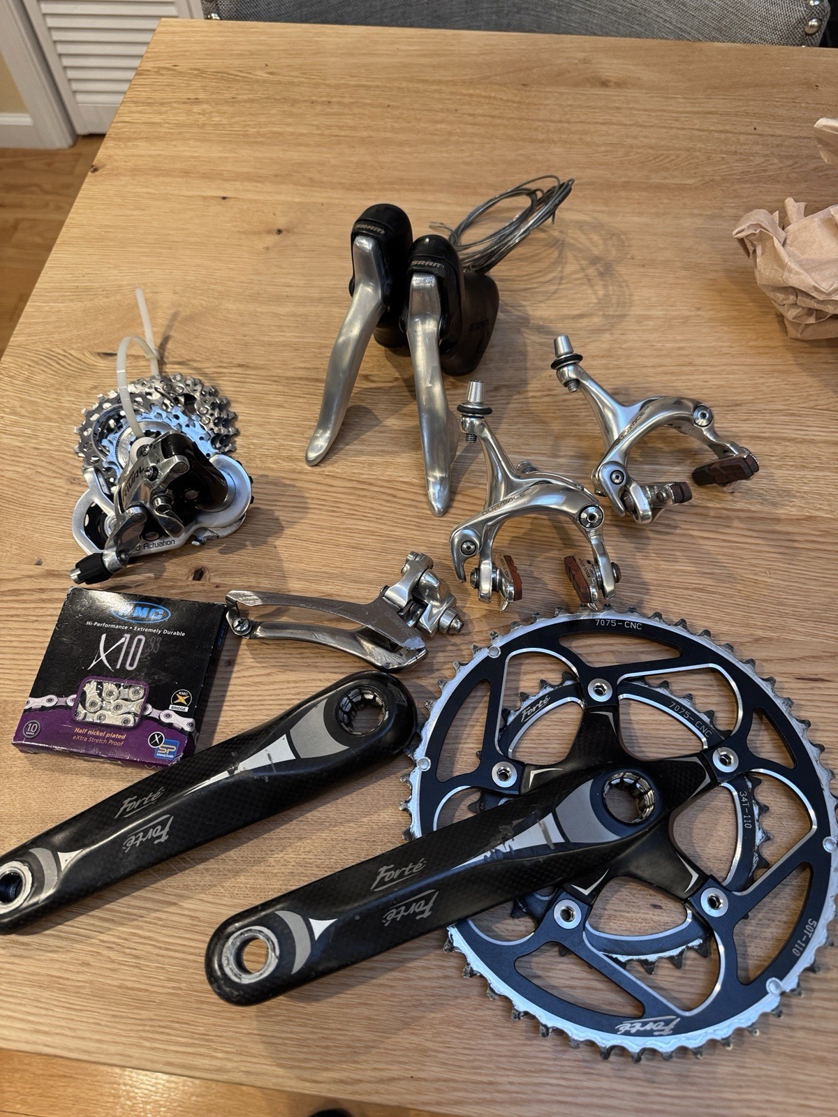 Sram Rival 10 speed Groupset With Carbon Cranks And Dura Ace Brakes