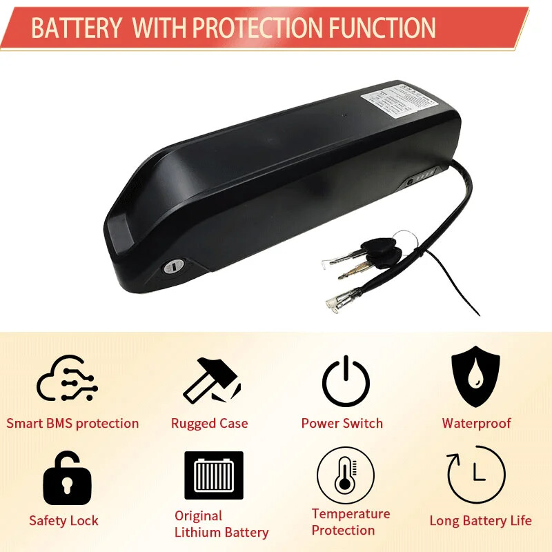 48V 17.5AH Lithium Yingwu Electric Bike External polly Batter