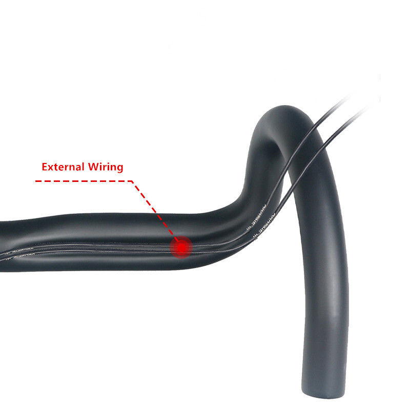 TOSEEK Full Carbon Road Bike Drop Bar Bicycle Handlebars 31.8mm External Routing