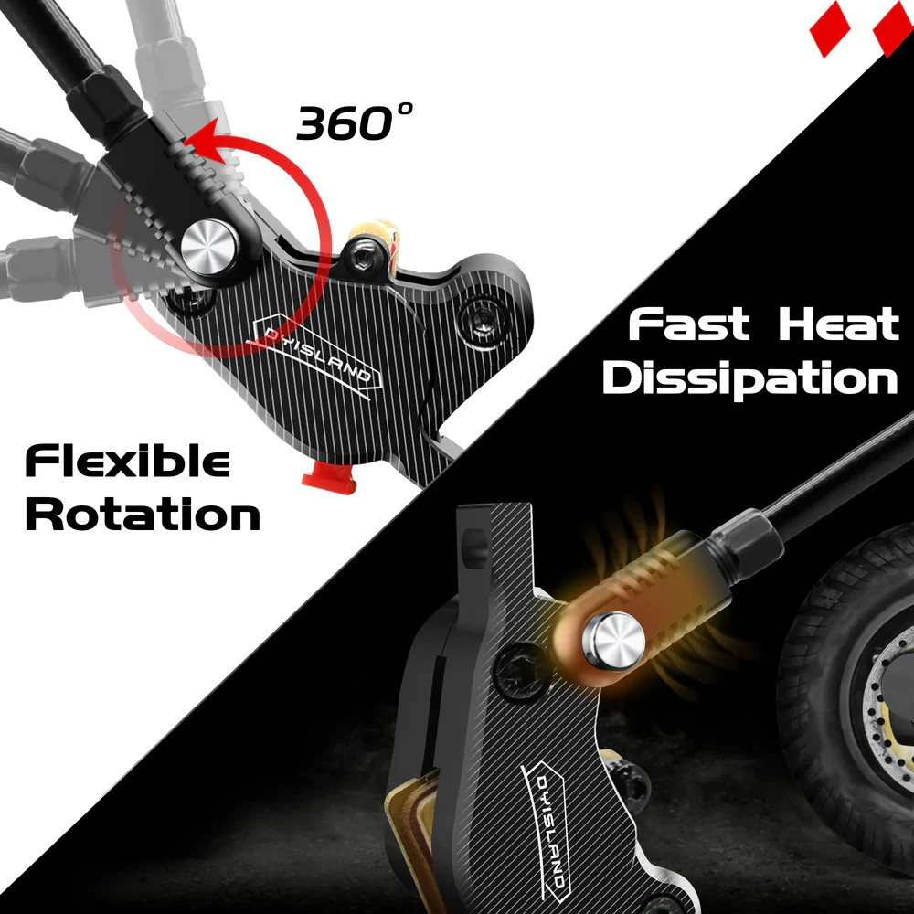 RED Hydraulic Disc Brakes Set 2-PIN/Power-Off Electric Scooter/E-Scooter L-R