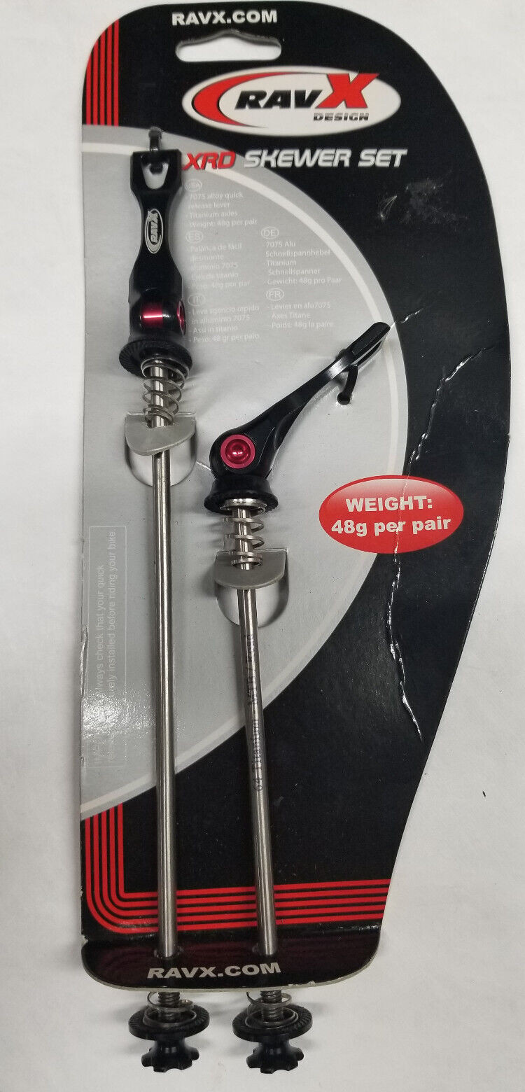 XRD Titanium Quick Release Skewer set MTB black red 48 grams USA seller