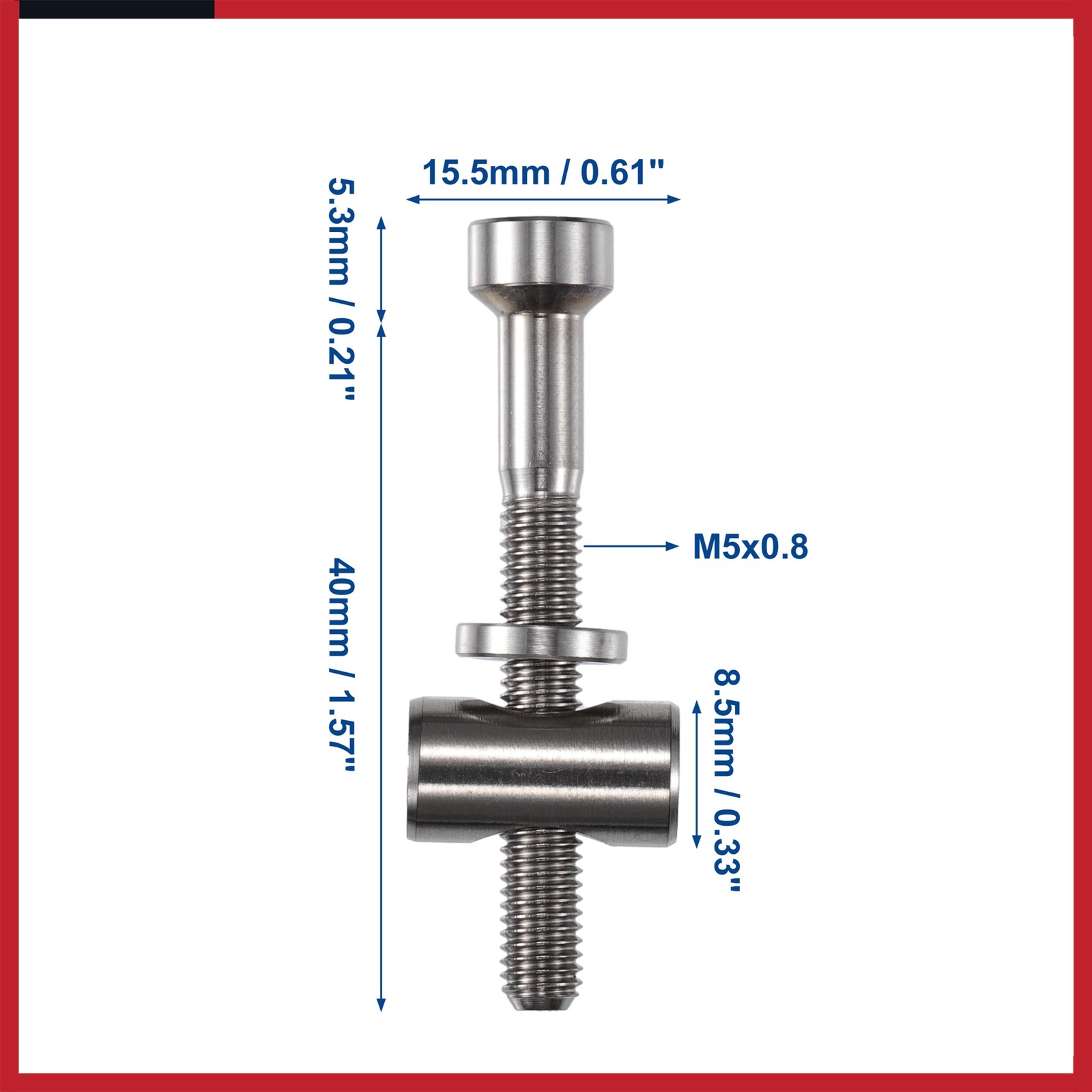 2 Set M5x40mm Bike Bicycle Seatpost Clamp Tube Bolt Nut Washer