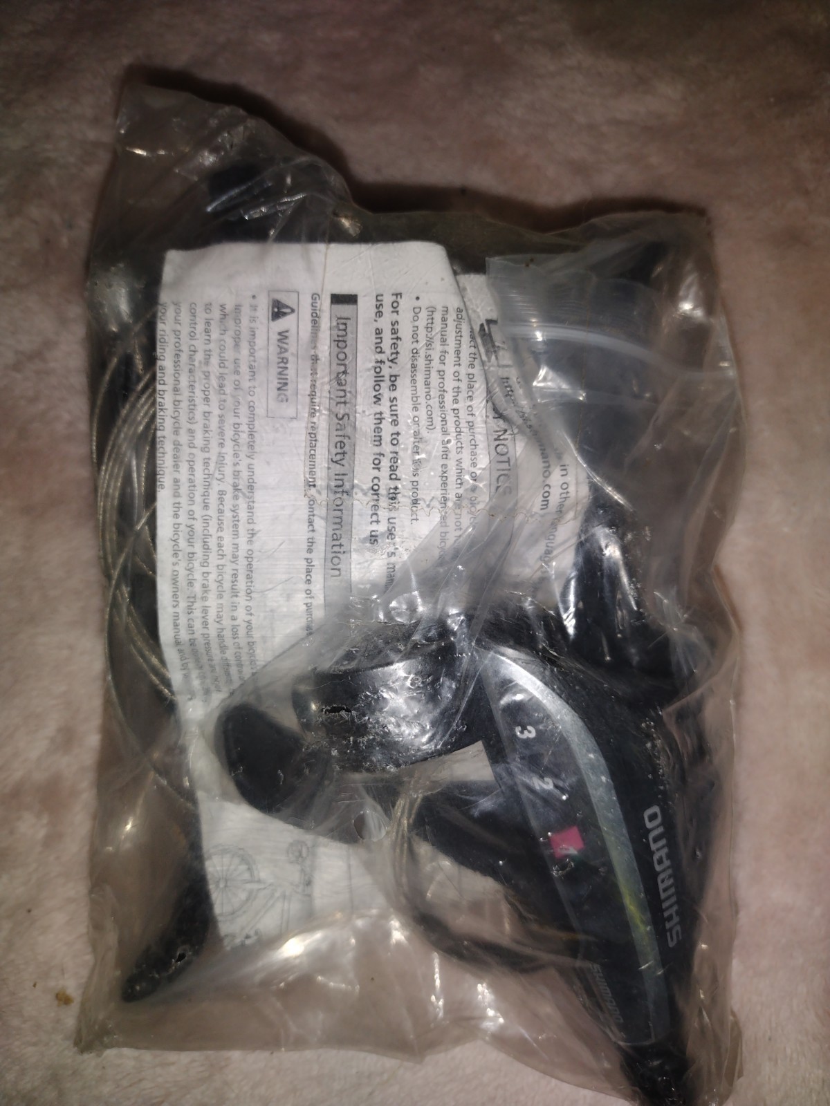 Shimano 7-Speed Trigger Shifter Set Pair Black Universal Plastic w/ Cables