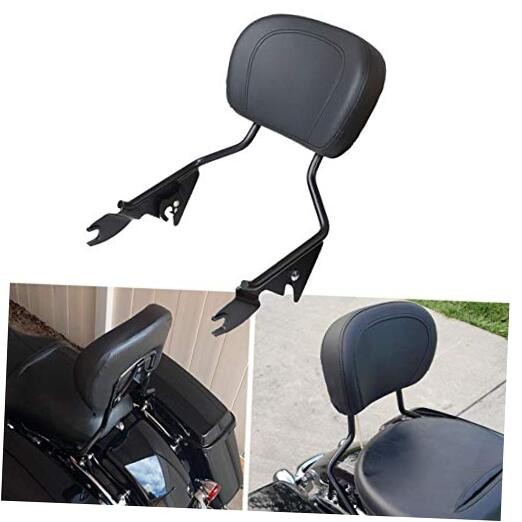 Detachable Upright Passenger Backrest Sissy Bar w/Back Rest Pad Black