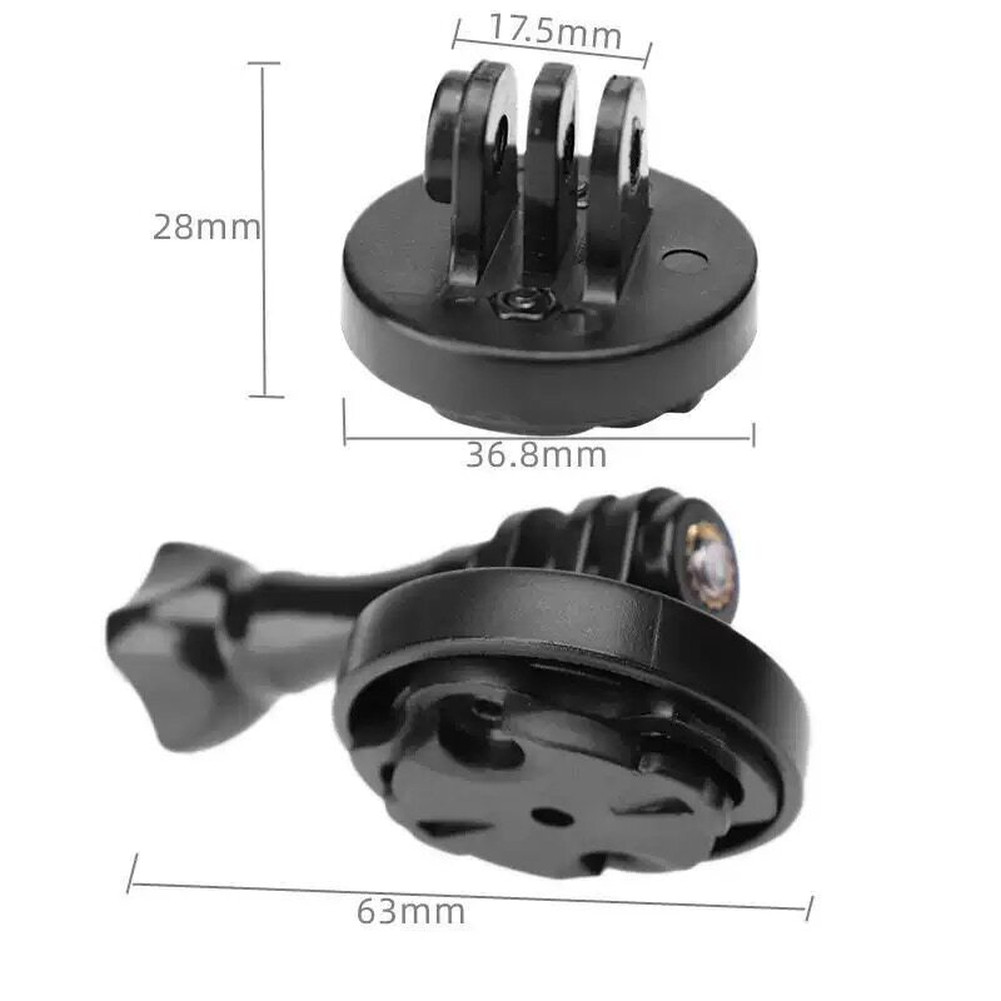 Lightweight Bike Computer Mount Adapter for Action Cam 50g Black Plastic